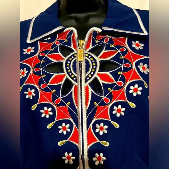 NWT Bob Mackie Wearable Art Royal Embroidered Jacket Womens Sz 1x Empress Style - Picture 10 of 11